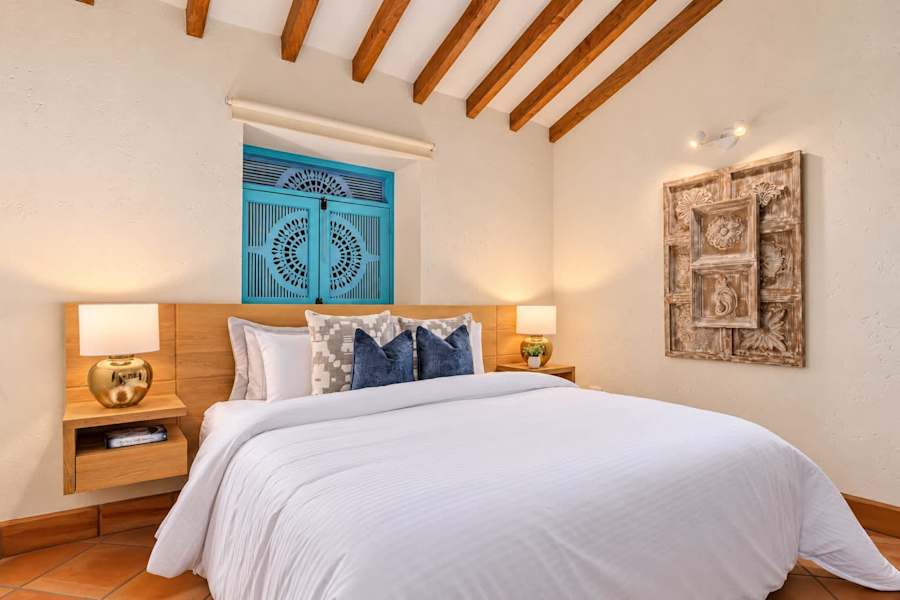 King master bedroom with warm colonial details