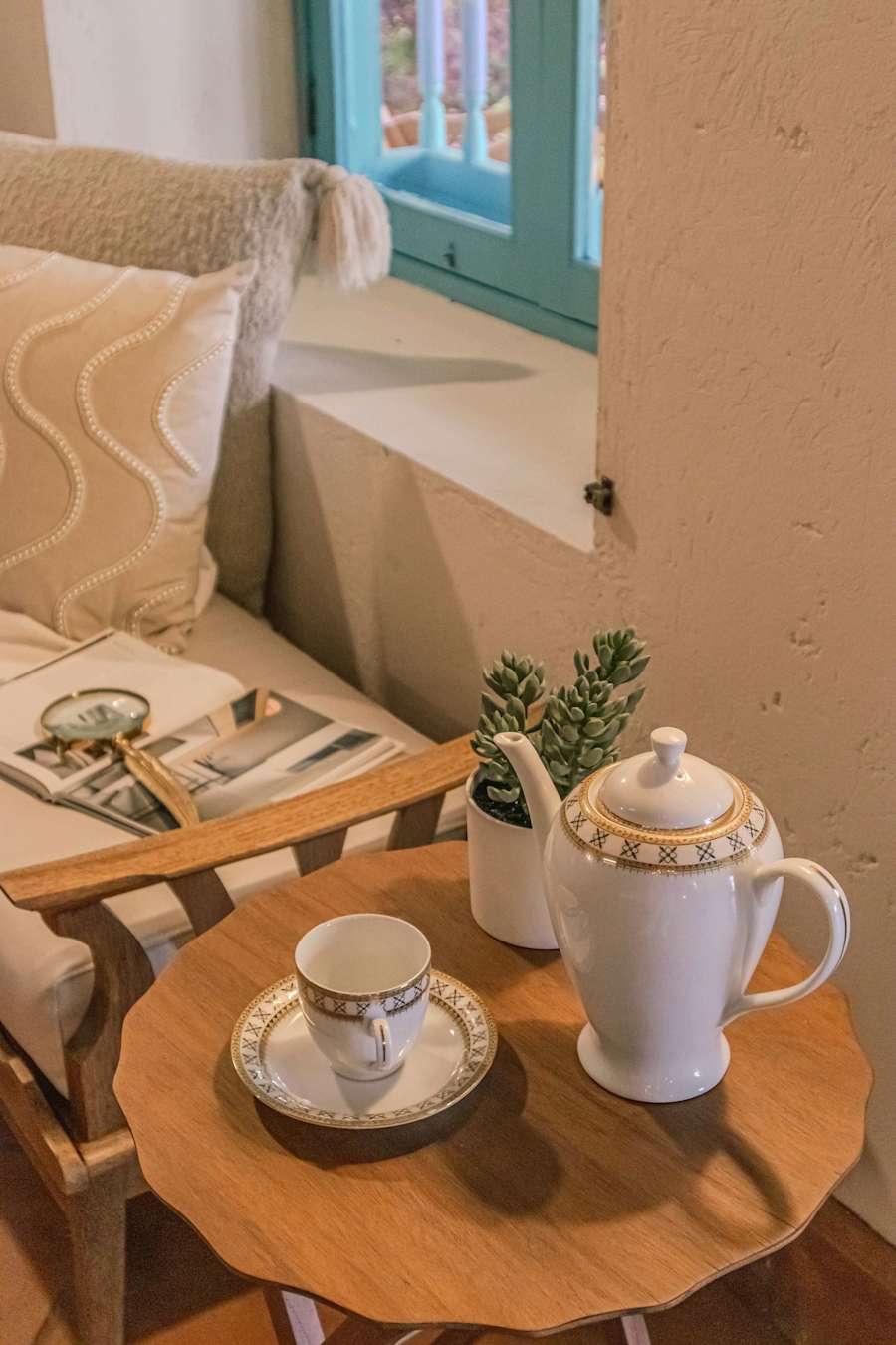 Quiet tea nook by the window